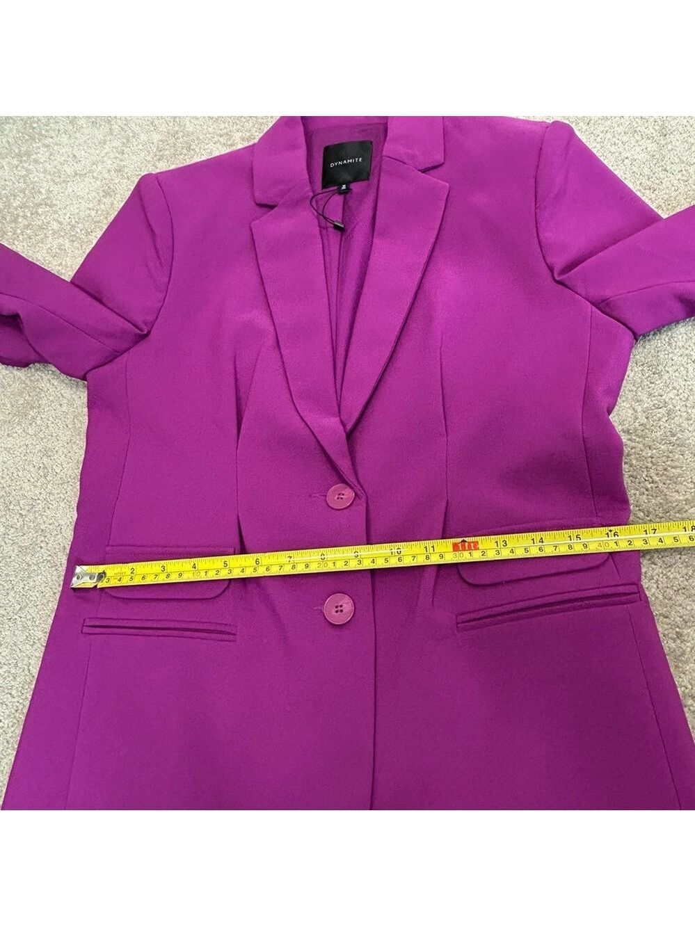 Dynamite magenta purple tailored single breasted blazer Sz M NWOT - Picture 6 of 10